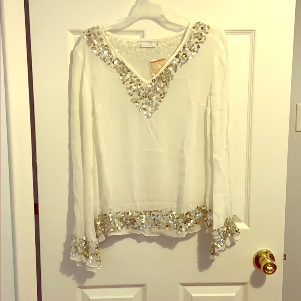 White Sequin Top